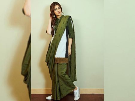 Kriti Sanon In An Olive Green Sari