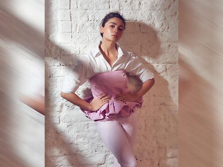 Alia Bhatt In A Shirt, Trouser And Corset
