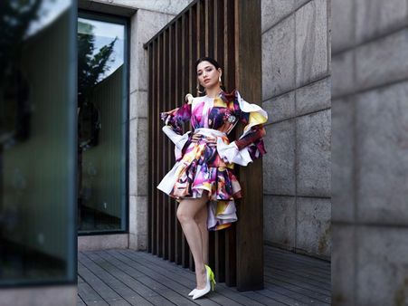 Tamannaah Bhatia In A Ruffle-Sleeved Mini Dress