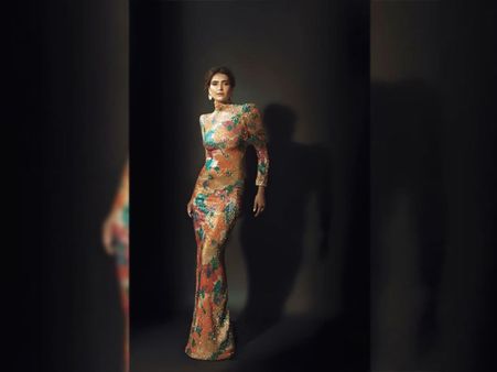 Karishma Tanna In A Colourful Sequin Gown