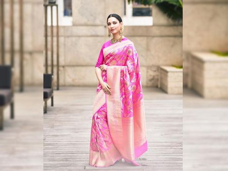 Tamannaah Bhatia In A Fuchsia Pink Silk Sari