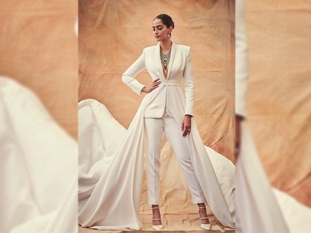Sonam Kapoor Ahuja In A Dramatic Ivory Tuxedo