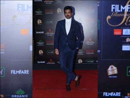 Saqib Saleem In A Navy Blue Panstuit