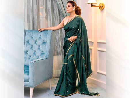 Kajol In A Forest Green Sari