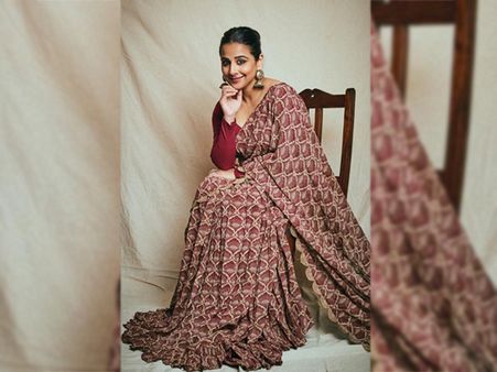 Vidya Balan In A Maroon Frill Sari