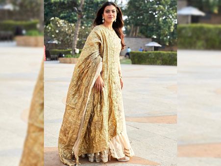 Kajol In A Chanderi Sharara Set