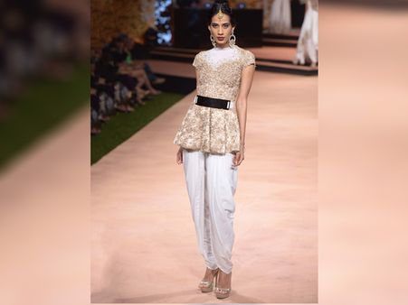 Neeta Lulla’s Peplum Kurti-Dhoti Pants