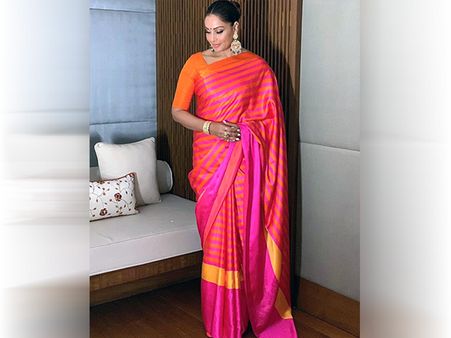 Bipasha Basu Grover's Sari For Formal Meetings