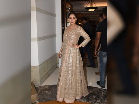 Madhuri Dixit In A Golden & Pastel Ensemble