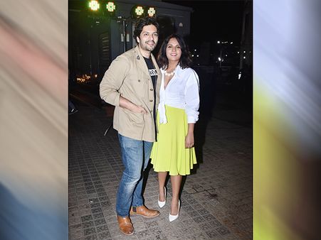 Richa Chadha In A Knotted Shirt And Yellow Skirt