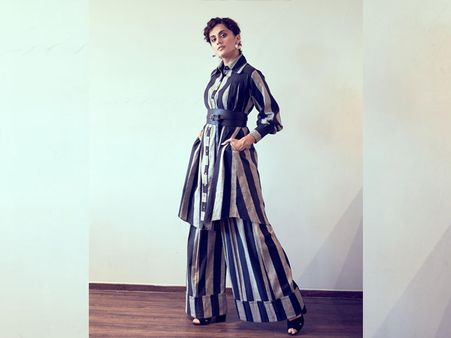 Taapsee Pannu In A Striped Ensemble