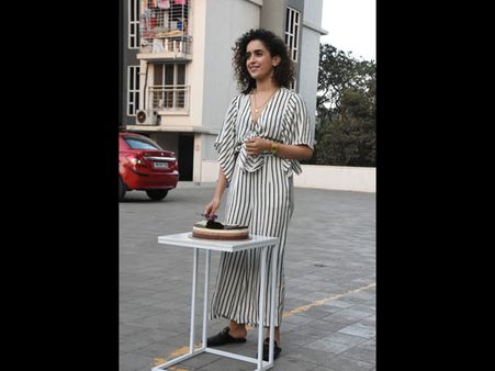 Sanya Malhotra In A Striped Jumpsuit