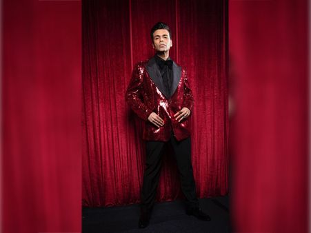 Karan Johar In A Sparkling Red Blazer