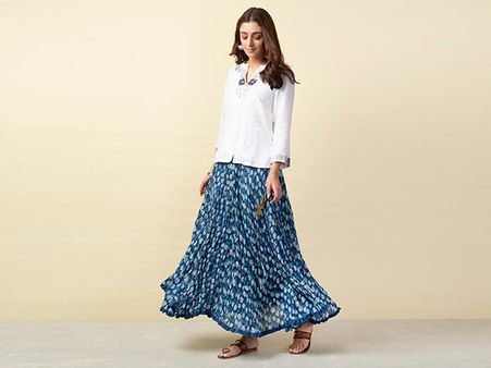 8. A White Shirt With Long Skirt