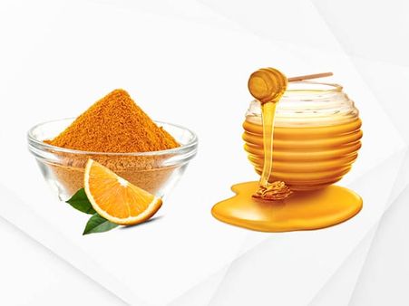 11. Orange peel powder and honey