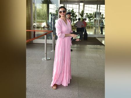 Daisy Shah In A Pink Maxi