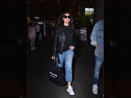 Parineeti Chopra In A Leather Jacket And Denims