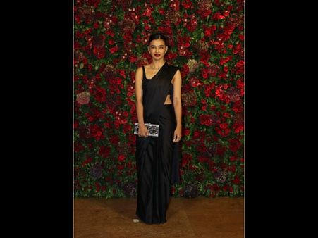 Radhika Apte In A Plain Black Saree