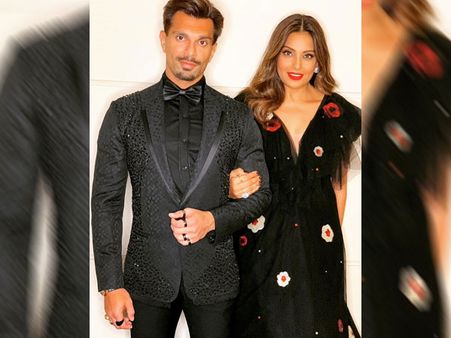 Karan Singh Grover And Bipasha Basu In Black Attire Karan Singh Grover And Bipasha Basu In Black Attire