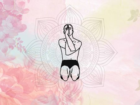 4. Thunderbolt pose (Vajrasana) With Eagle Arms (Garudasana)