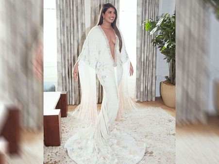 Priyanka Chopra In A White Bold Gown