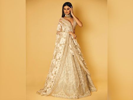 Tara Sutaria In A Golden Lehenga