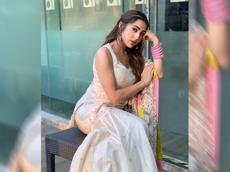 Sara Ali Khan In A White Sharara Set