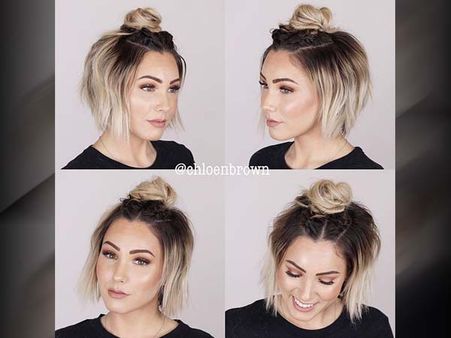 33. Top Bun With Dutch Braids