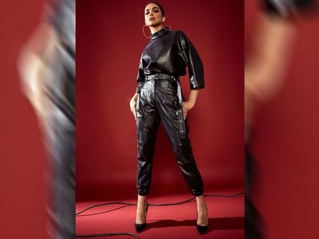 Deepika Padukone In Leather Separates