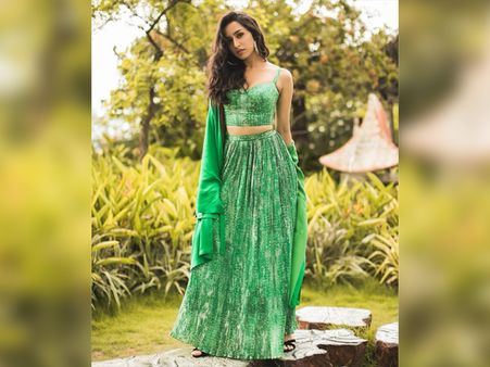 Shraddha Kapoor In A Light-Green Crop Top, Skirt & Jacket