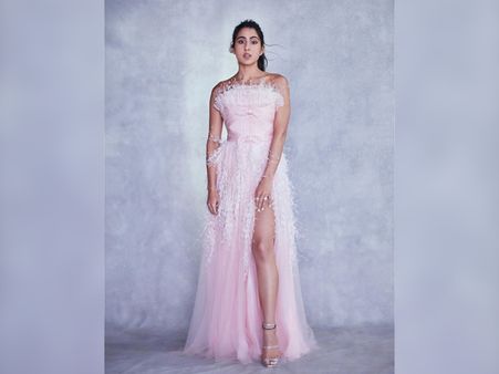Sara Ali Khan In A Strapless Slit Gown