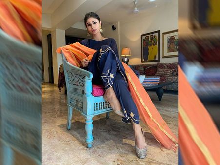 Mouni Roy In A Navy-Blue Suit