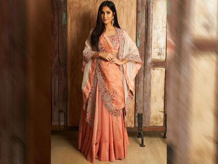 Katrina Kaif In A Peach Lehenga
