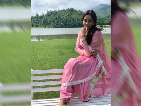 Neha Sharma In A Pink Salwar Suit