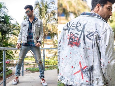 Vicky Kaushal In A Grey Denim Jacket Vicky Kaushal In A Grey Denim Jacket