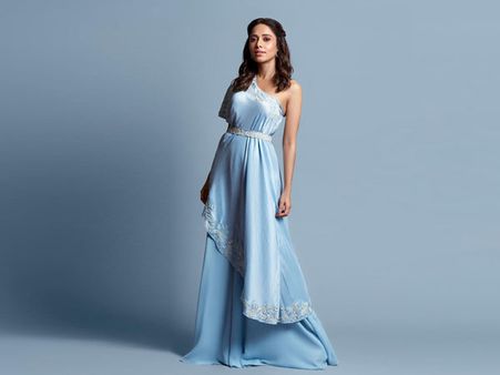 Nushrat Bharucha In A Powder-Blue Gown