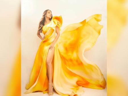 Malaika Arora In A Yellow Slit Gown