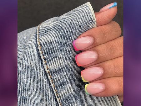 Rainbow French Manicure