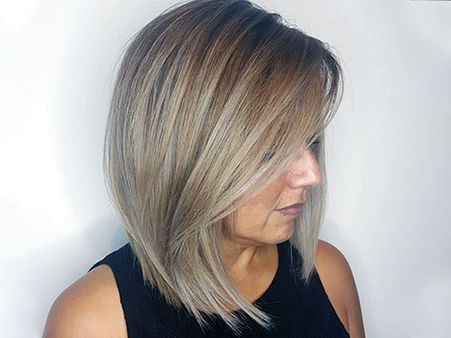 16. Smooth Lob For Thin Hair