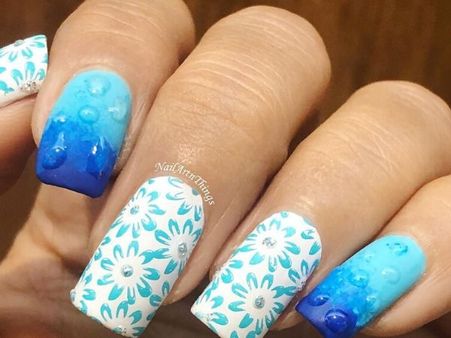 Rain Droplets And Blooming Flowers