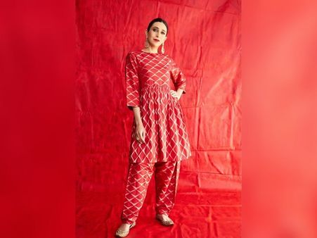 Karisma Kapoor In A Red Salwar And Kurta