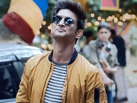 Sushant Singh Rajput In A Striped Tee And Yellow Jacket