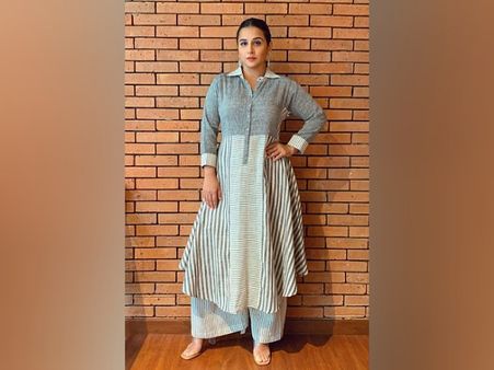 Vidya Balan’s Grey Striped Kurti
