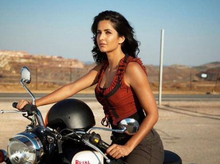 Katrina Kaif In A Red Top And Brown Pants
