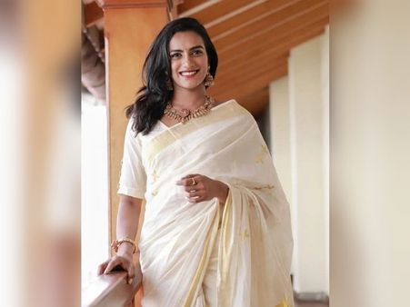 P.V. Sindhu In A White Saree