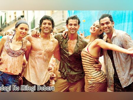 Katrina Kaif In A Striped Tee And Brown Bottoms