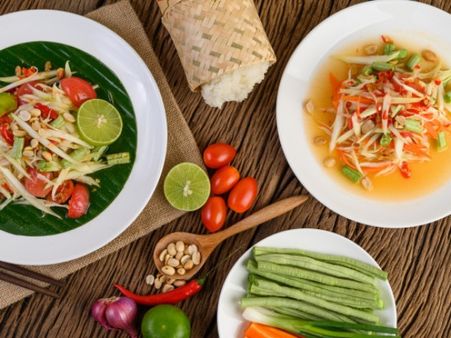 Thai Cuisine: A Traditional Combination Of Vegetables, Seafood And Spices Thai Cuisine: A Traditional Combination Of Vegetables, Seafood And Spices