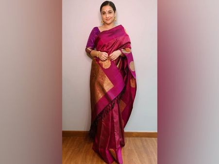 Vidya Balan In A Pink Silk Saree