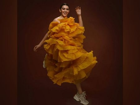 Hansika Motwani In A Yellow Ruffle Dress Hansika Motwani In A Yellow Ruffle Dress