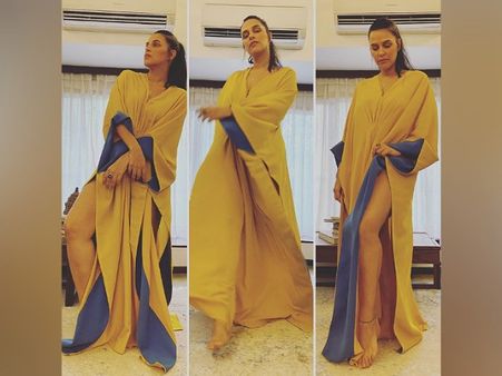 Neha Dhupia In A Yellow Kaftaan Dress